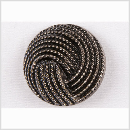 Black and Platinum Knotted Glass Shank Back Button - 36L/23mm