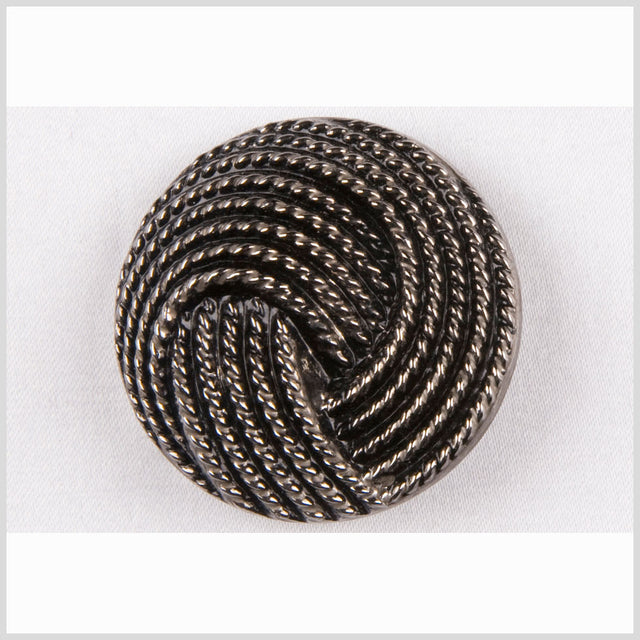 Black and Platinum Knotted Glass Shank Back Button - 36L/23mm