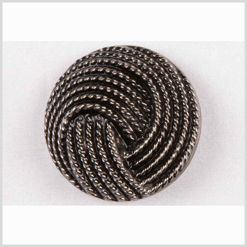 Black and Platinum Knotted Glass Shank Back Button - 44L/28mm