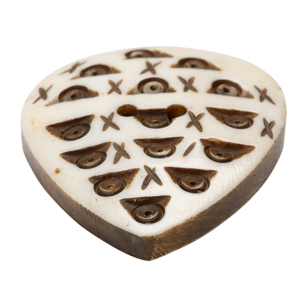 Natural Bone Abstract Leaf-Shaped 2-Hole Button - 60L/38mm Folded