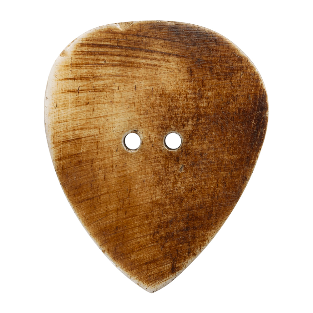 Natural Bone Abstract Leaf-Shaped 2-Hole Button - 60L/38mm Detail