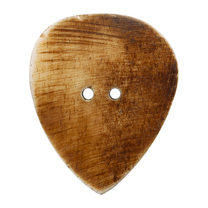 Natural Bone Abstract Leaf-Shaped 2-Hole Button - 60L/38mm Detail