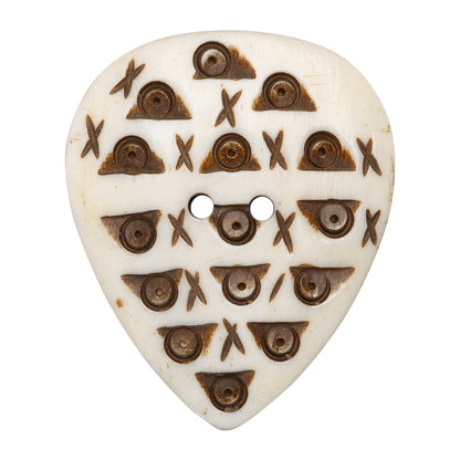 Natural Bone Abstract Leaf-Shaped 2-Hole Button - 60L/38mm