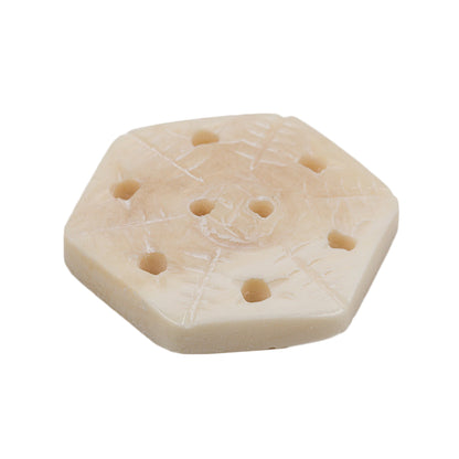 Natural Bone Hexagonal 2-Hole Button - 48L/30.5mm Folded