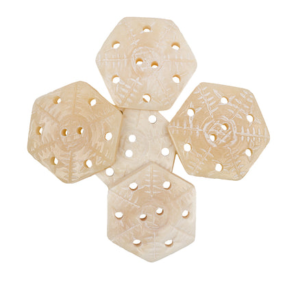 Natural Bone Hexagonal 2-Hole Button - 48L/30.5mm Full