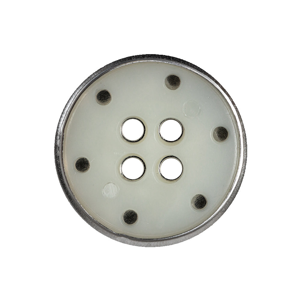 Silver Matte Nickel Metal Coat Button - 40L/25.5mm Detail