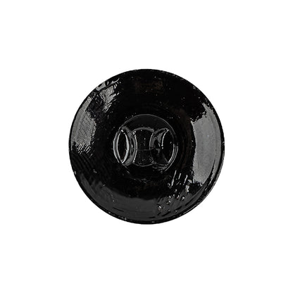 Black Floral Leaf Glass Shank Back Button - 36L/23mm Detail