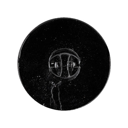 Black and Gold Floral and Swirl Glass Button - 44L/28mm Detail