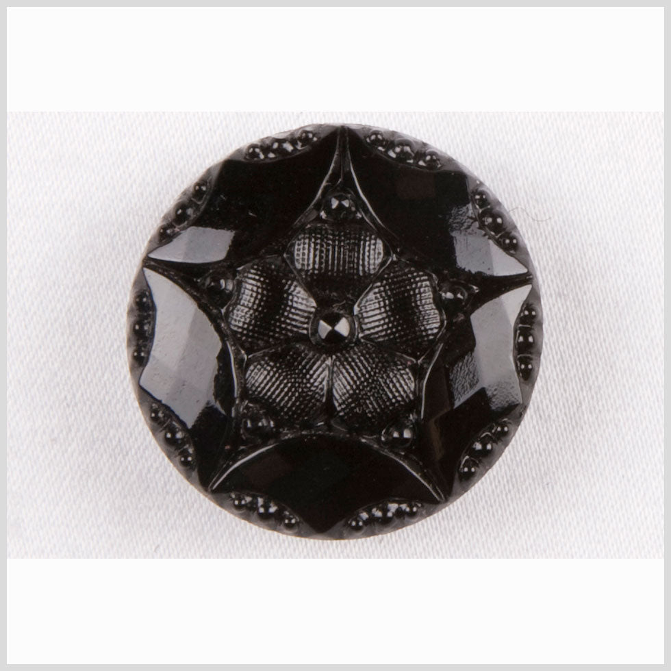 Black Glass Button - 36L/23mm