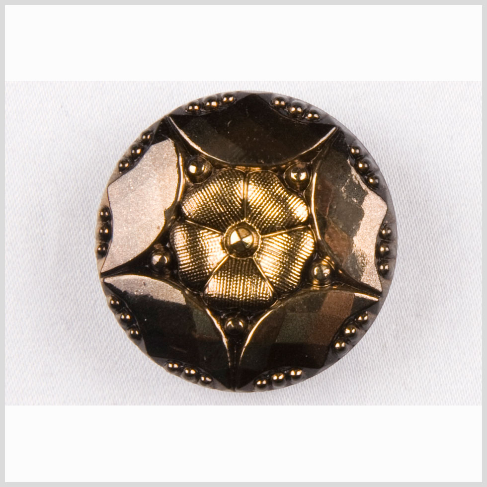 Gold Shaded Glass Button - 22L/14mm