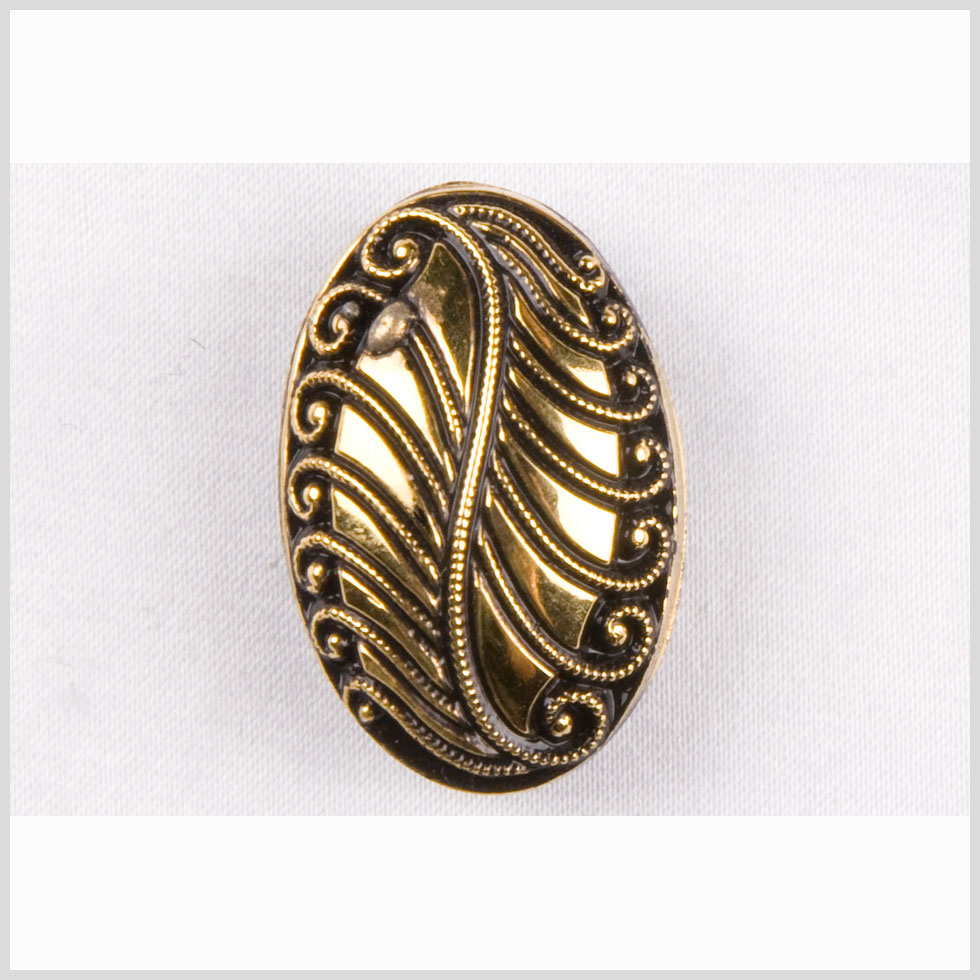 Black/Gold Glass Button - 44L/28mm