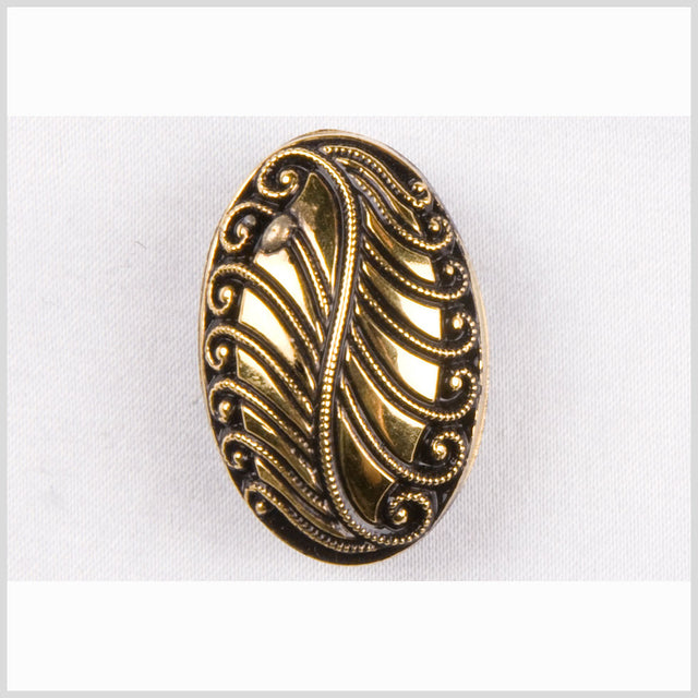 Black/Gold Glass Button - 44L/28mm