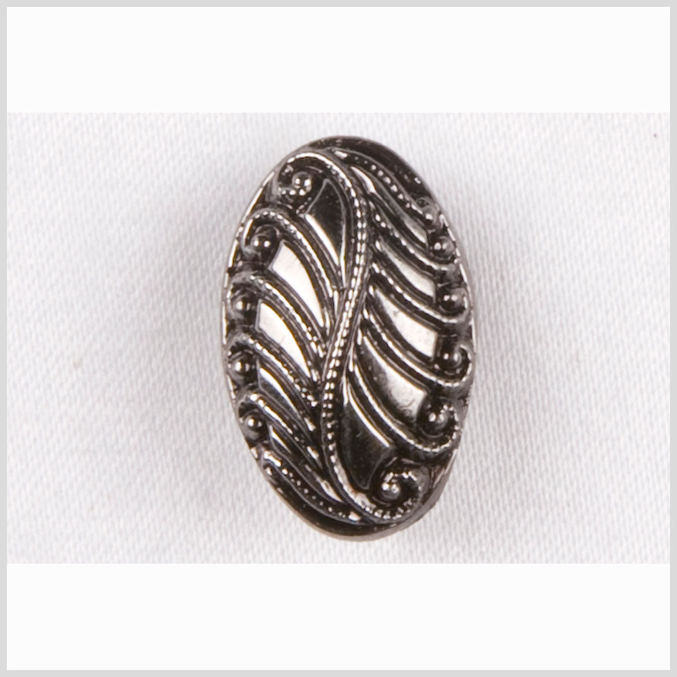Black/Platinum Glass Button - 24L/15mm