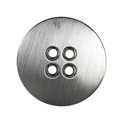 Silver Matte Nickel Metal Coat Button - 44L/28mm