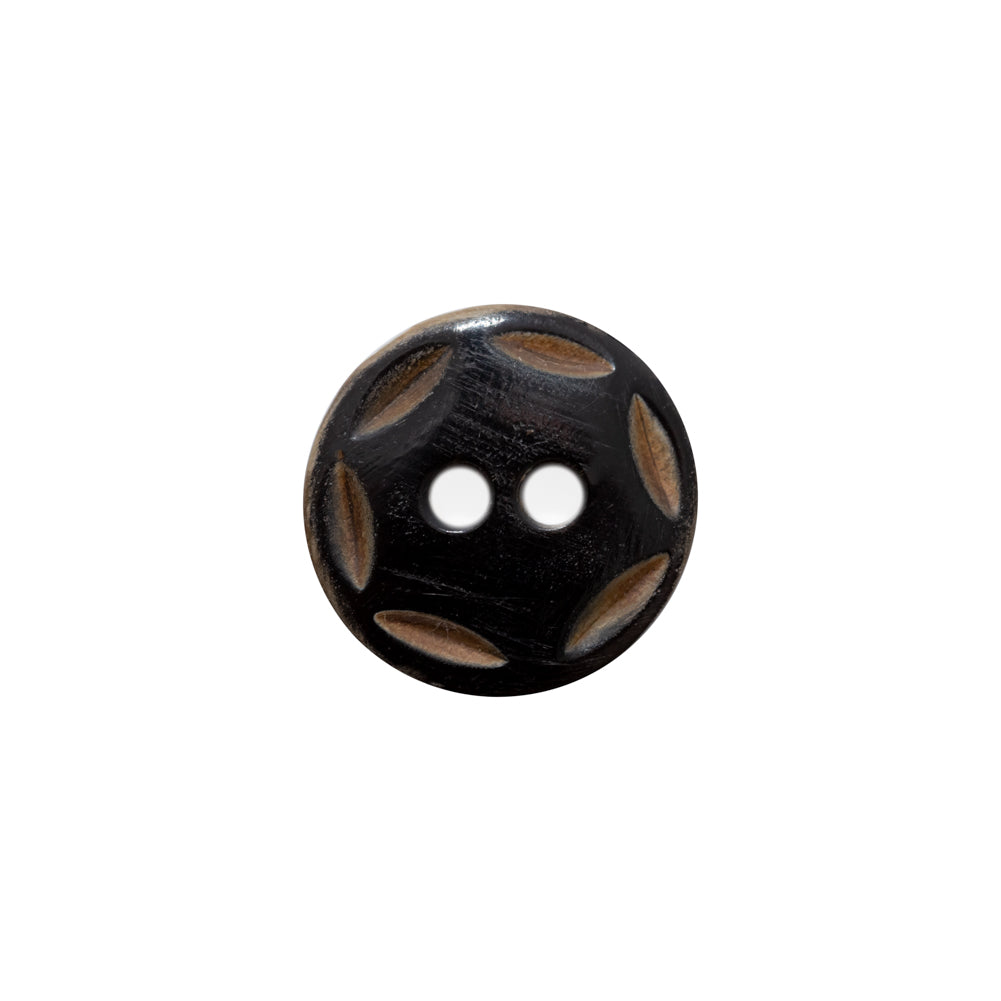 Black Horn Button - 24L/15mm