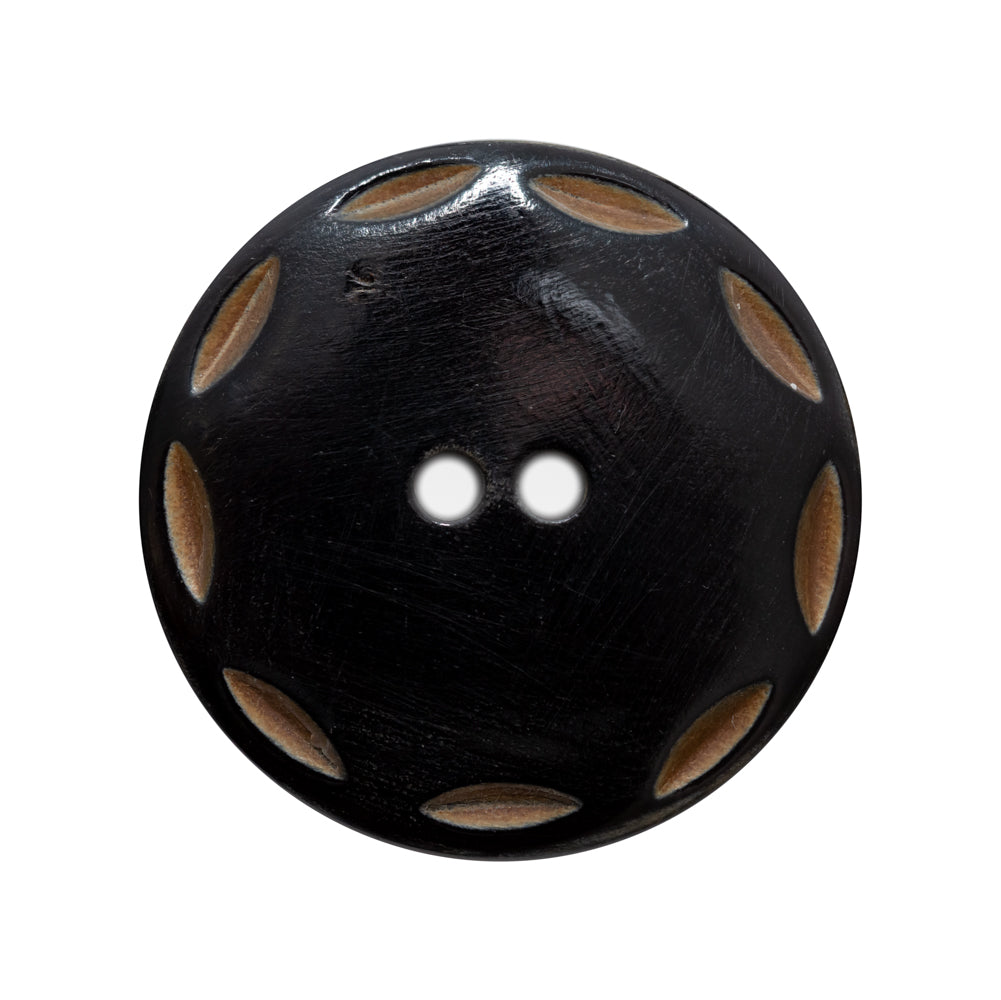 Black Horn Coat Button - 45L/29mm