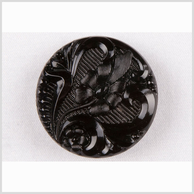 Black Glass Button - 36L/23mm