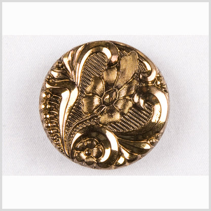 Old Gold Glass Button - 28L/18mm