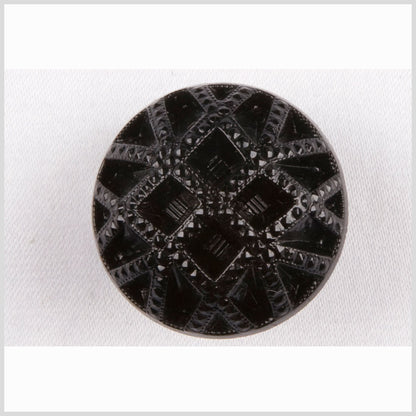 Black Studded Glass Shank Back Button - 22L/14mm