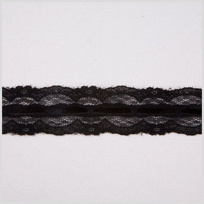 1" Black Raschel Lace