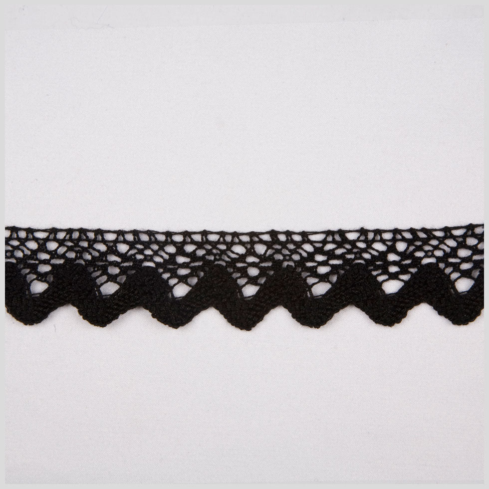 1" Black Crochet Lace