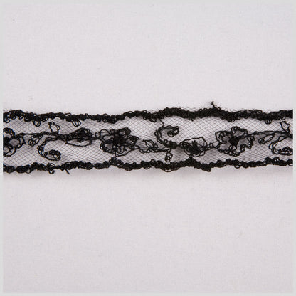 7/8" Black Sheer Lace