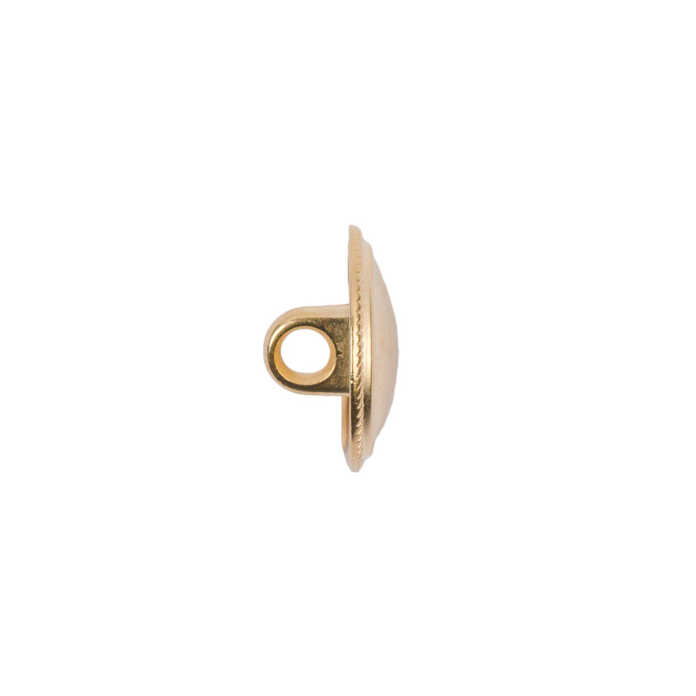 Matte Gold Brushed Metal Shank Back Button - 22L/14mm Folded