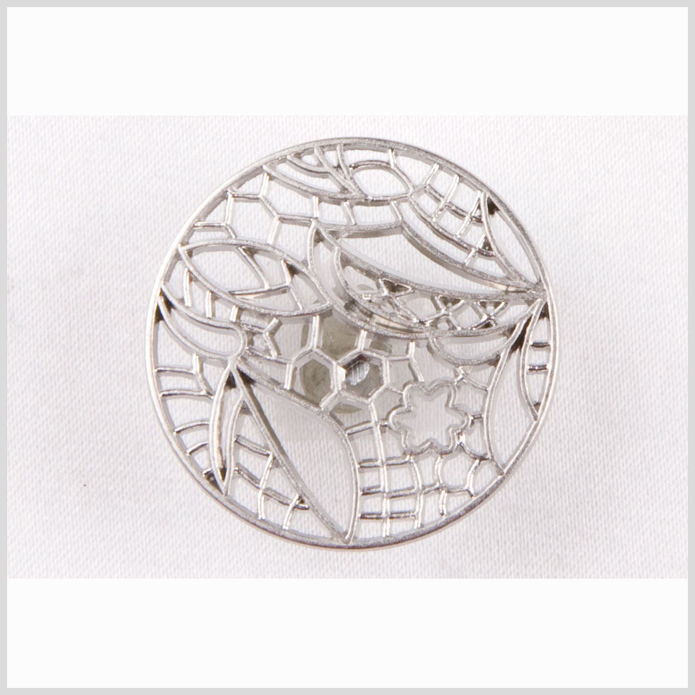 New Silver-Matte Metal Coat Button - 40L/25.5mm