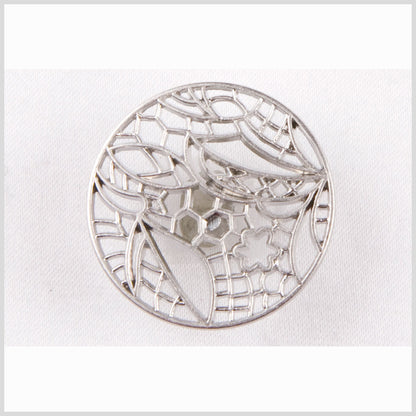 New Silver-Matte Metal Coat Button - 40L/25.5mm