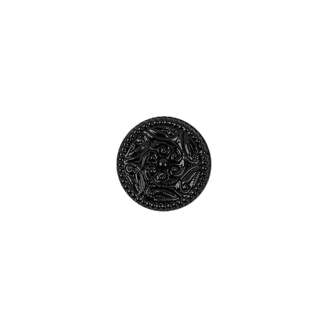 Black Glass Button - 18L/11.5mm