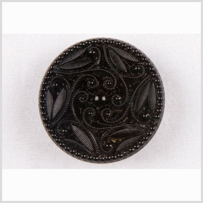 Black Glass Button - 28L/18mm