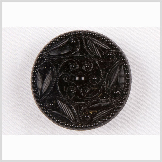 Black Glass Button - 28L/18mm