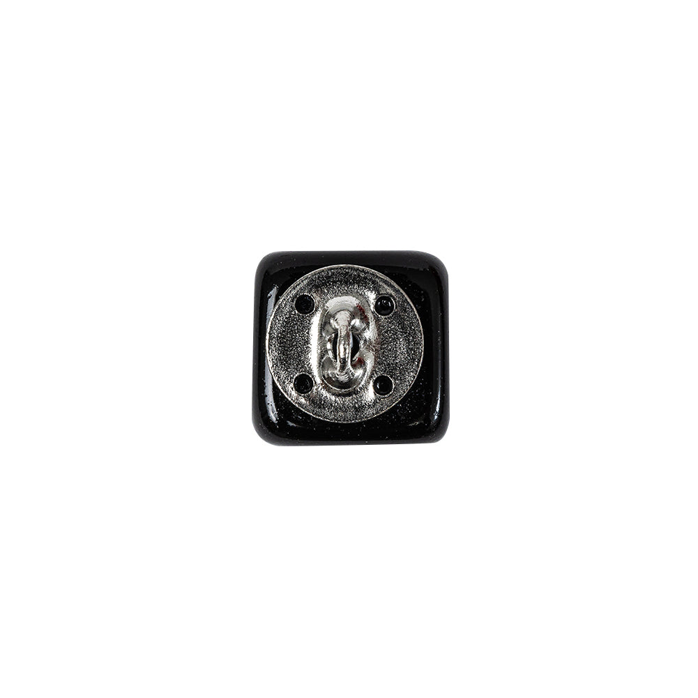 Black Glass Button - 22L/14mm Detail