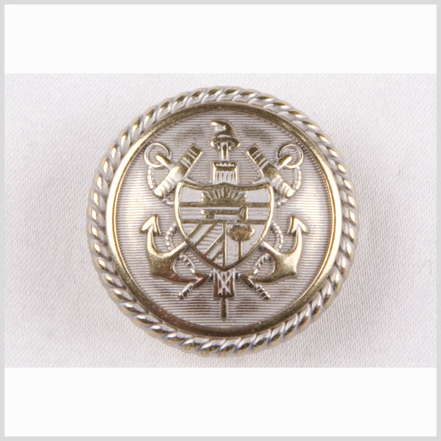 Silver Brass Polished Metal Blazer Button - 24L/15mm