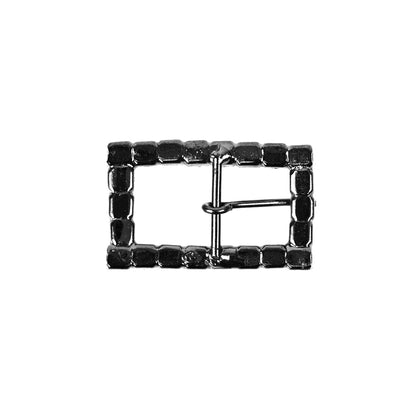 Swarovski Gunmetal Rectangular Rhinestone Buckle - 1" x 0.625" Detail