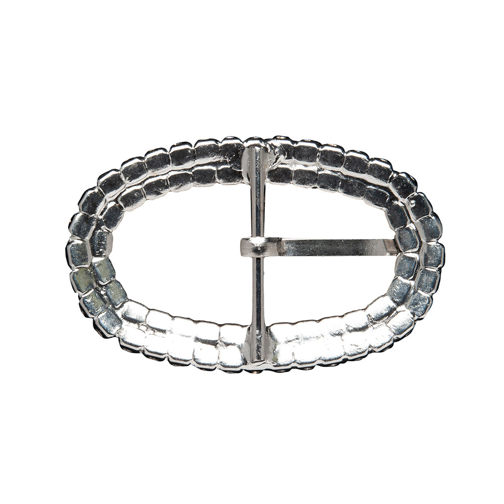Swarovski Crystal and Silver Oval Rhinestone Buckle - 1.625" x 2.5" - Folded - Image 2 of 3