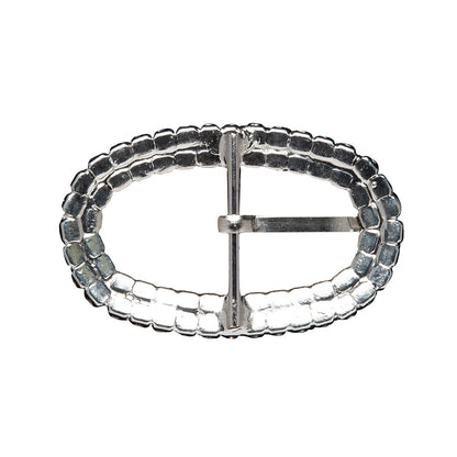 Swarovski Crystal and Silver Oval Rhinestone Buckle - 1.625" x 2.5"