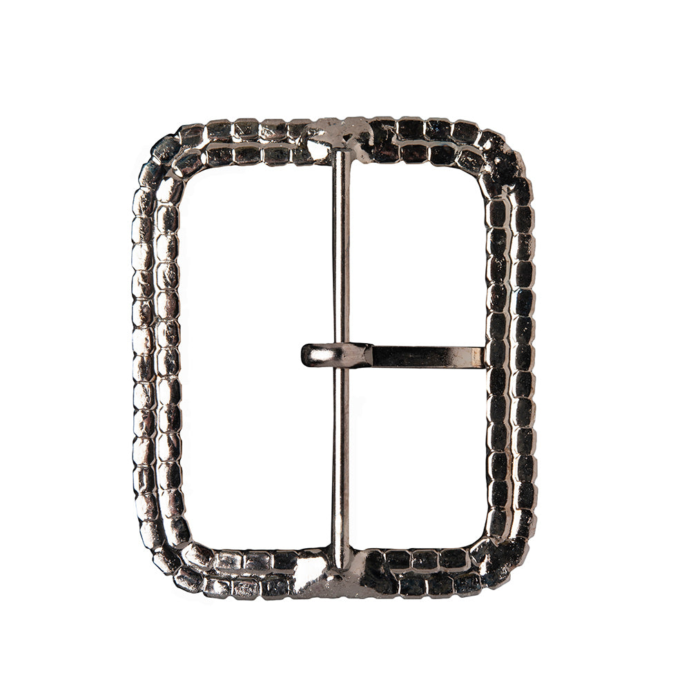 Swarovski Black Diamond and Gunmetal Rounded Rectangular Rhinestone Buckle - 2" x 2.375" Folded