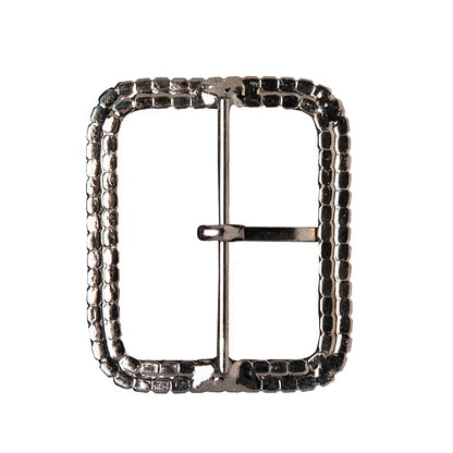 Swarovski Black Diamond and Gunmetal Rounded Rectangular Rhinestone Buckle - 2" x 2.375" Folded