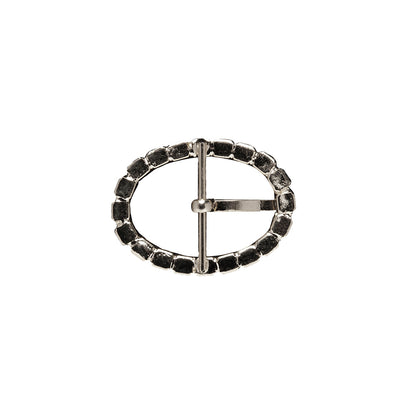 Swarovski Crystal and Silver Oval Rhinestone Buckle - 1.125" x 1.5" Folded