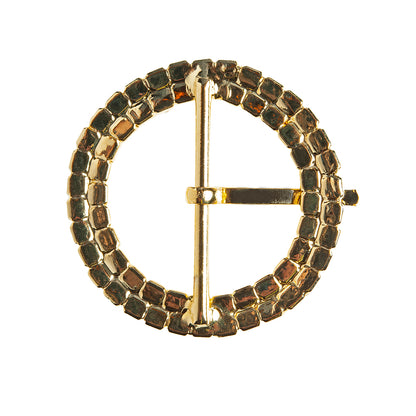 1.5" Gold/Crystal Swarovski Rhinestone Buckle Folded