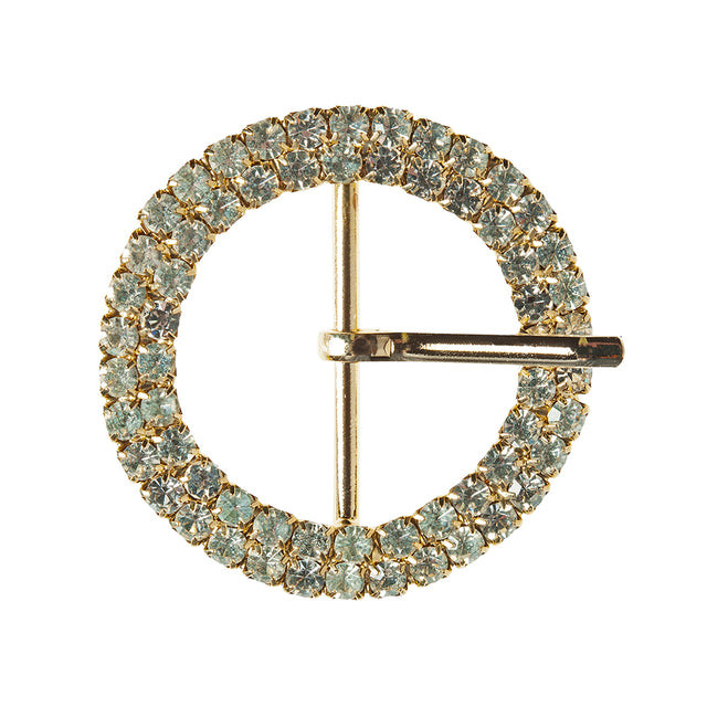 1.5" Gold/Crystal Swarovski Rhinestone Buckle