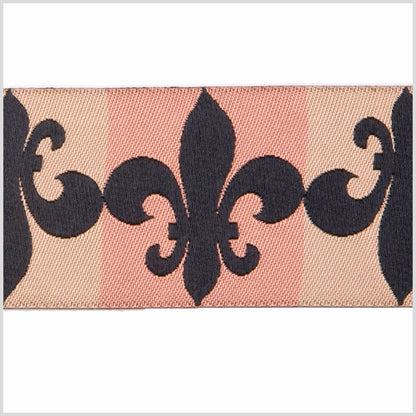 1.5" Rust Combo/Black French Jacquard Ribbon Detail