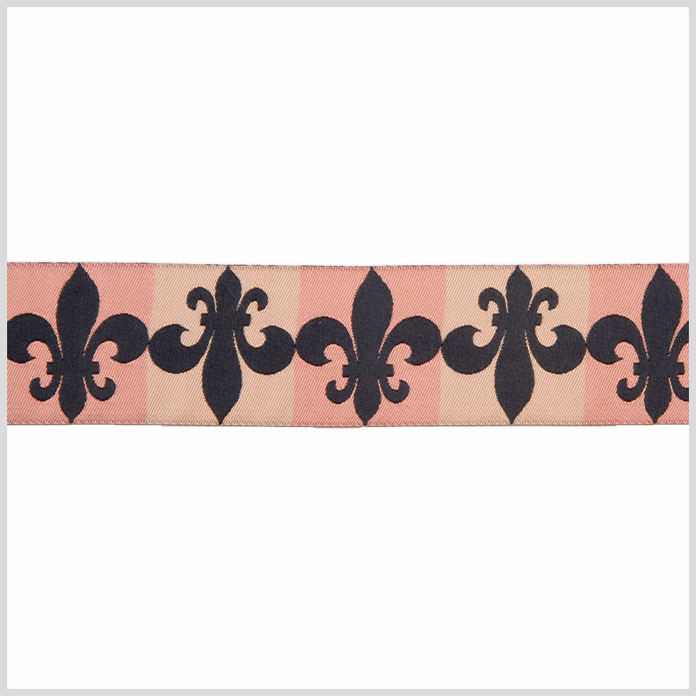1.5" Rust Combo/Black French Jacquard Ribbon