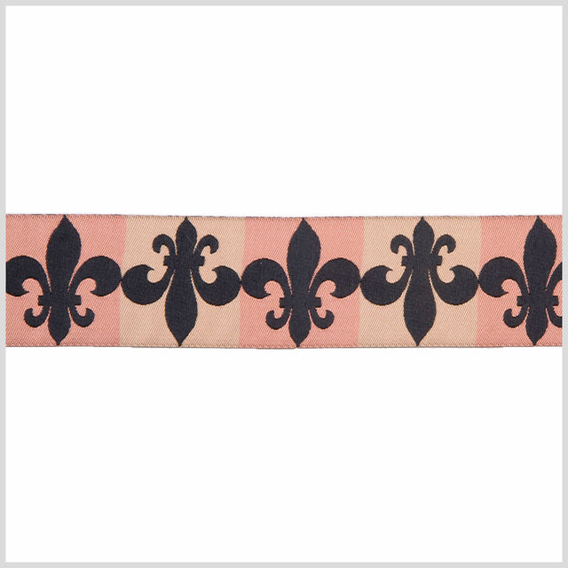 1.5" Rust Combo/Black French Jacquard Ribbon
