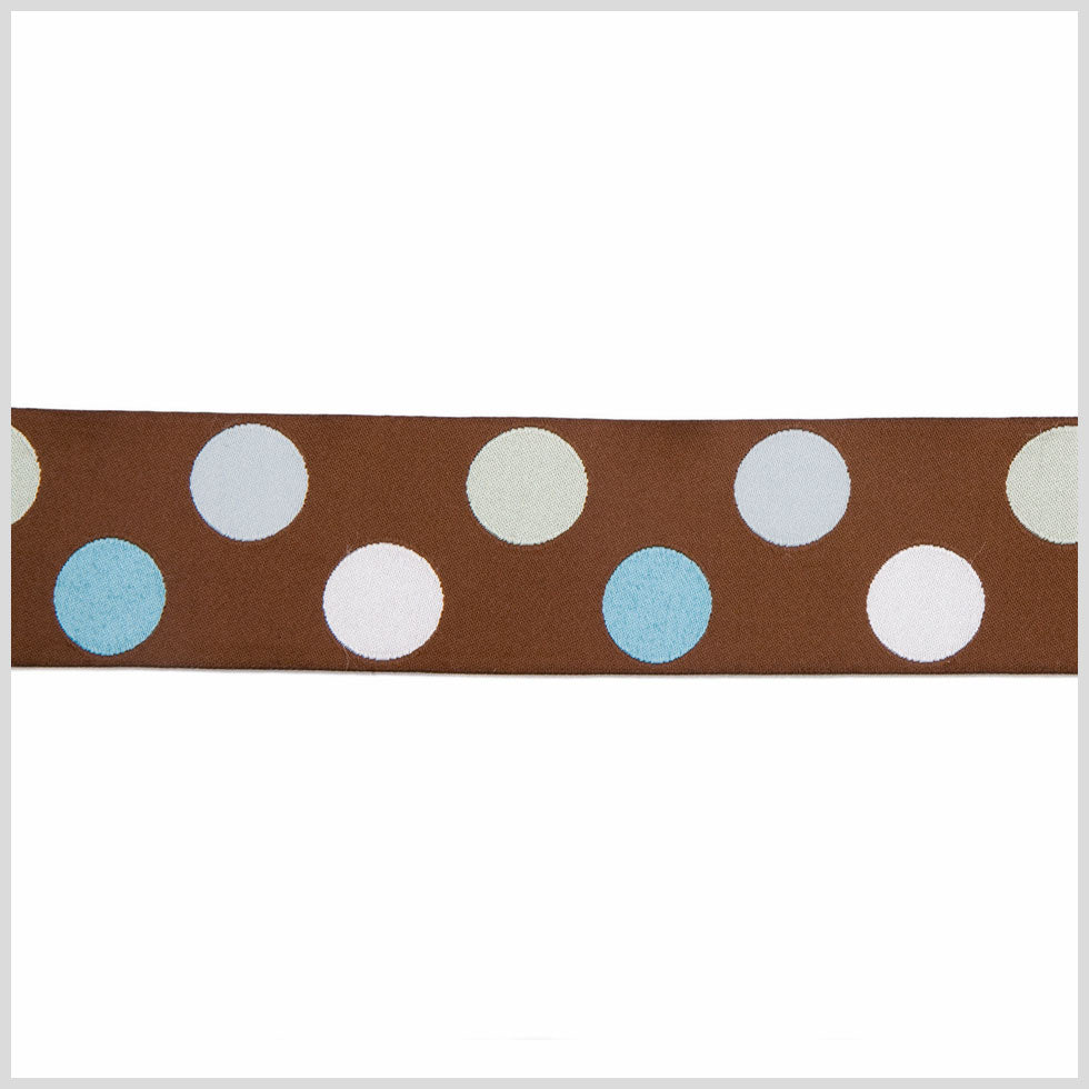 Chocolate/White/Blue/Seafoam/Baby Blue French Jacquard Ribbon
