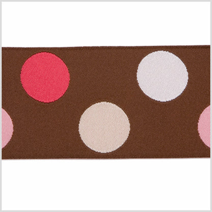 Chocolate/Fuchsia/Baby Pink/White/Cream French Jacquard Ribbon Detail