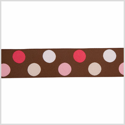 Chocolate/Fuchsia/Baby Pink/White/Cream French Jacquard Ribbon