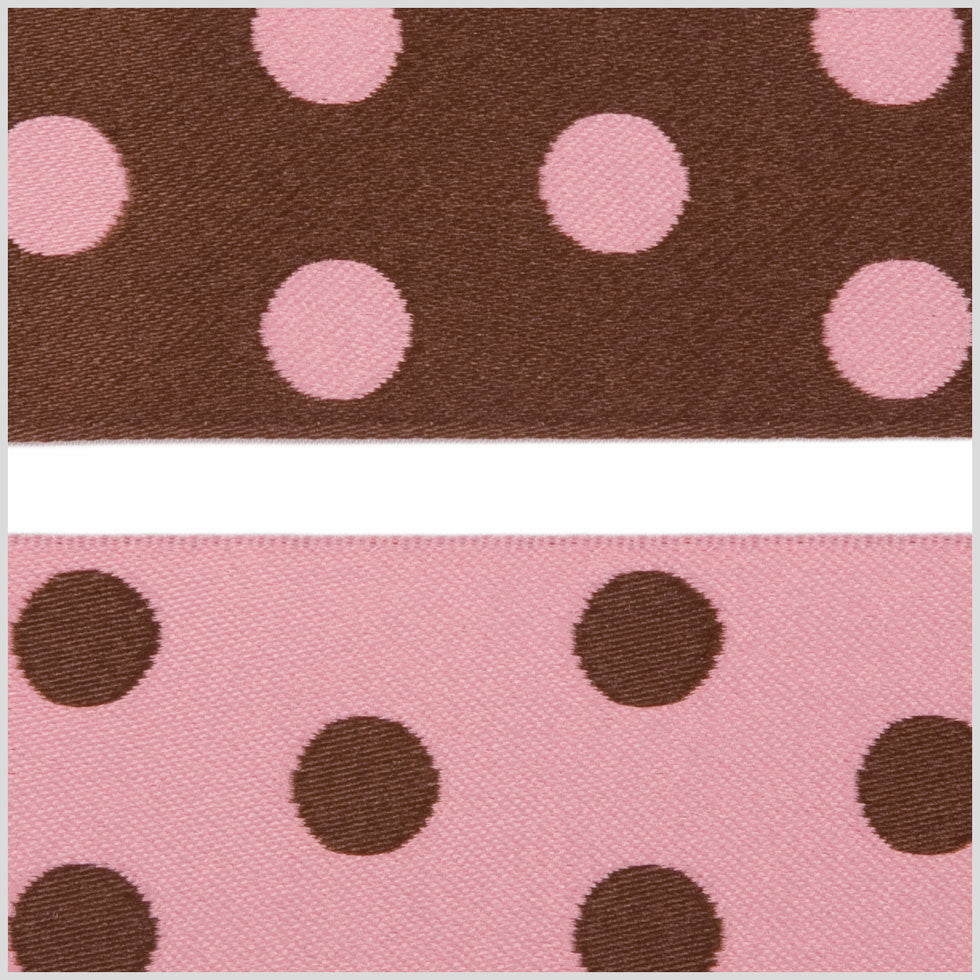 Brown/Pink French Jacquard Ribbon Detail