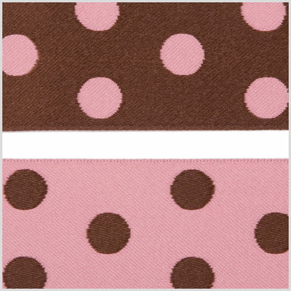 Brown/Pink French Jacquard Ribbon Detail